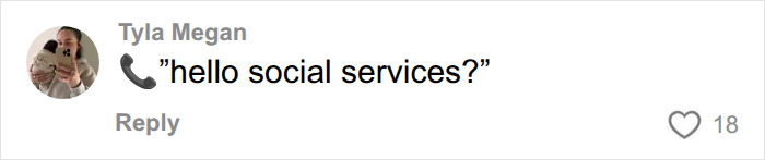 A comment suggesting contacting social services regarding Bonnie Blue's Shameless 154 Men baby-themed stunt.