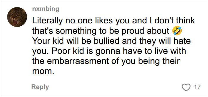Screenshot of a comment from nxmbing, criticizing Bonnie Blue's baby-themed stunt involving 154 men, raising eyebrows.