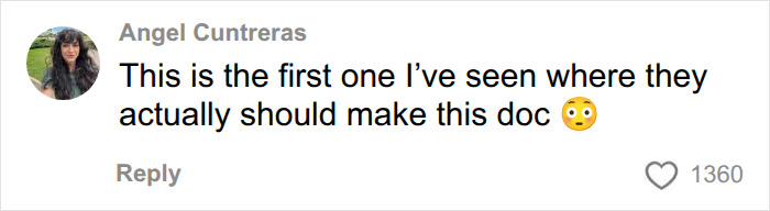 A social media comment from Angel Cuntreras suggesting a documentary about the man in medical situation needing a transplant.