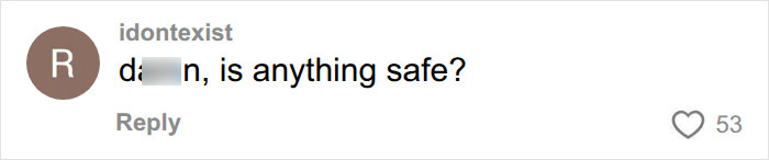 A social media comment asking if anything is safe, regarding a man needing a transplant because of his plants.