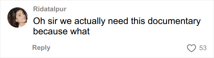 A social media comment by a user saying a documentary is needed on a man's medical situation needing a transplant.