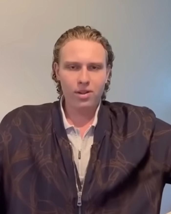 A man speaking, involved in the story where a famous model was left fighting for her life after a party. A man speaking, involved in the story where a famous model was left fighting for her life after a party.