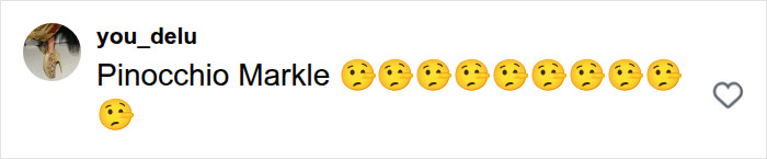 A comment calling Meghan Markle Pinocchio Markle, highlighting alleged lies about her upbringing. A comment calling Meghan Markle Pinocchio Markle, highlighting alleged lies about her upbringing.
