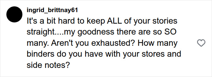 An Instagram comment from @ingrid_brittnay61 questioning Meghan Markle's alleged lies and many stories. An Instagram comment from @ingrid_brittnay61 questioning Meghan Markle's alleged lies and many stories.