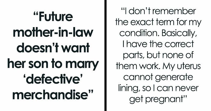 Future Mother-In-Law Calls Woman “Defective,” Then Tries To Stop Her Son From Marrying Her