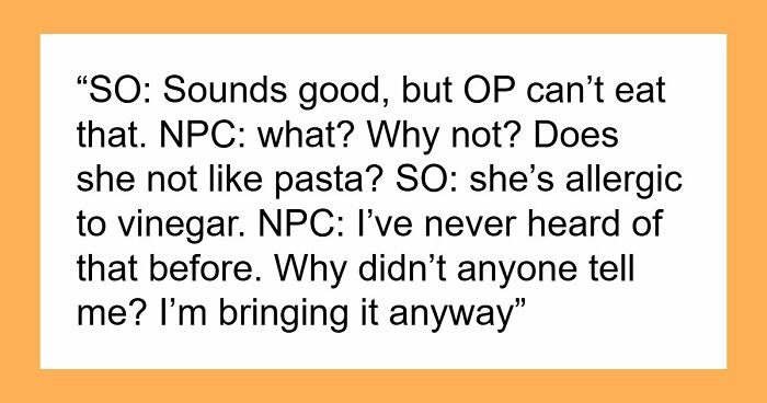 MIL Shrugs Off Warning About Bride’s Rare Allergy, Brings Potentially Harmful Dish To Wedding Anyway