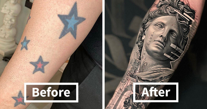 This Tattoo Artist Transforms Scars And Old Tattoos Into Remarkable Works Of Art (25 Before-And-After Pics)