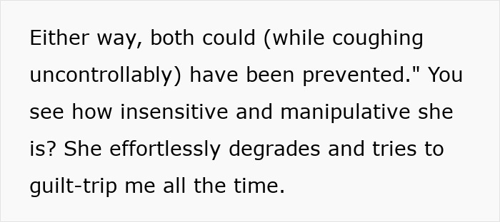 Text about a teen's manipulative mom, who is guilt-tripping him after he refuses to donate his lung. Text about a teen's manipulative mom, who is guilt-tripping him after he refuses to donate his lung.