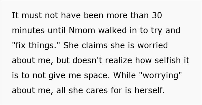 Text snippet describing the teen's mom trying to fix things, but being selfish about him refusing to donate his lung. Text snippet describing the teen's mom trying to fix things, but being selfish about him refusing to donate his lung.