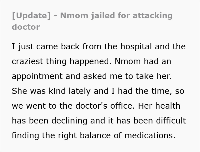 Text update: teen's life is a mess as his mom, nearing her end, is jailed for attacking a doctor. Text update: teen's life is a mess as his mom, nearing her end, is jailed for attacking a doctor.