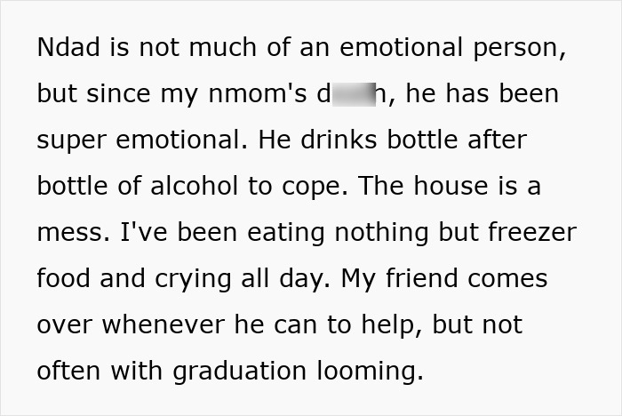 A teen's life is a mess; his dad is coping with alcohol and the house is messy after he refuses to donate his lung to his mom. A teen's life is a mess; his dad is coping with alcohol and the house is messy after he refuses to donate his lung to his mom.