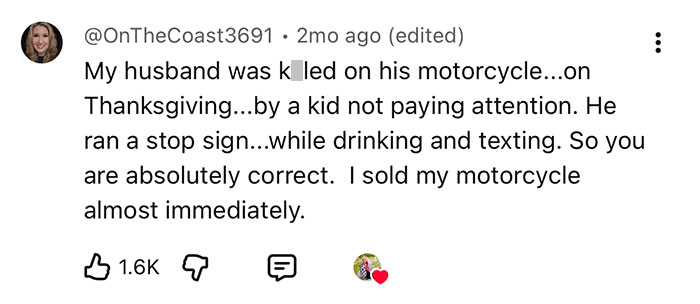 Mortician reveals life lessons from bodies: a comment about a fatal motorcycle accident.