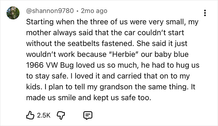 Mortician reveals life lessons from bodies: a comment about seatbelt safety and a VW Bug.