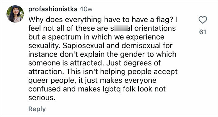 Instagram comment discussing Nebulasexual flags and orientations, mentioning sapiosexual and demisexual, 61 likes. Instagram comment discussing Nebulasexual flags and orientations, mentioning sapiosexual and demisexual, 61 likes.