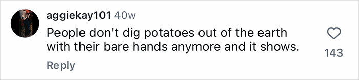 Instagram comment about Nebulasexual from aggiekay101, comparing it to digging potatoes with bare hands, 143 likes. Instagram comment about Nebulasexual from aggiekay101, comparing it to digging potatoes with bare hands, 143 likes.