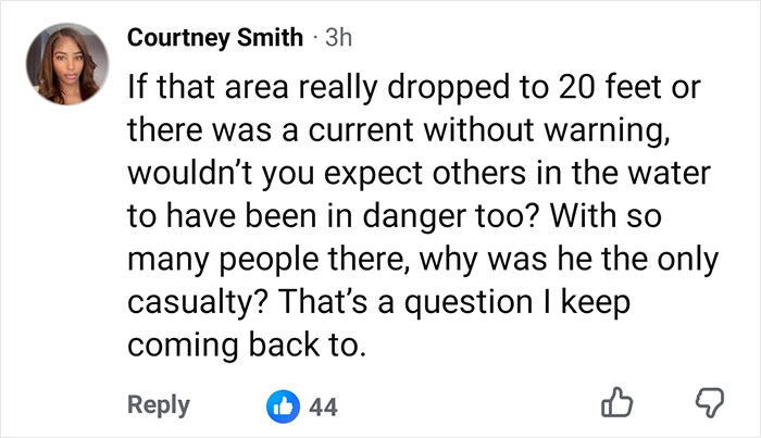 Screenshot of Courtney Smith's Facebook comment questioning the Nolan Wells scandalous case circumstances. Screenshot of Courtney Smith's Facebook comment questioning the Nolan Wells scandalous case circumstances.