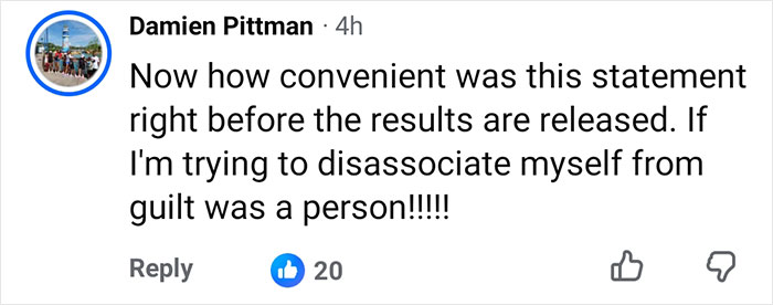 Damien Pittman's social media comment questioning the timing of a statement in the scandalous Nolan Wells case. Damien Pittman's social media comment questioning the timing of a statement in the scandalous Nolan Wells case.