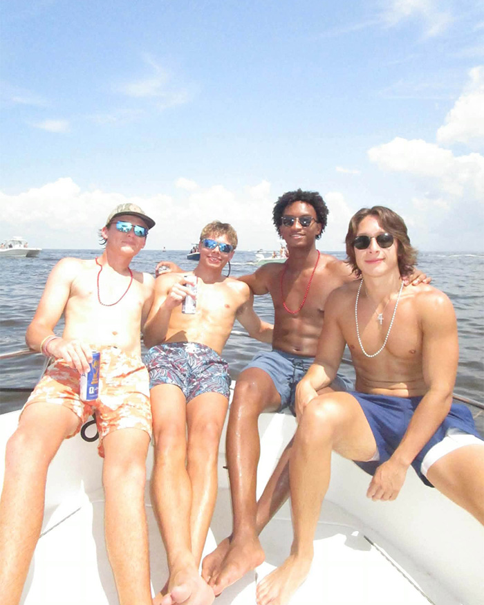 Nolan Wells and his friends on a boat, a scene from videos emerging after his body was found. Nolan Wells and his friends on a boat, a scene from videos emerging after his body was found.