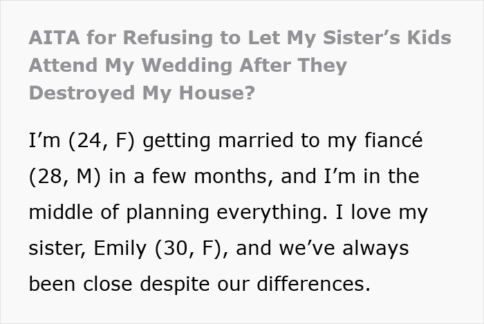 Bride Refuses To Gamble With Her Wedding After Sister Fails To Parent Her Wild Children: “Kids Will Be Kids” Bride Refuses To Gamble With Her Wedding After Sister Fails To Parent Her Wild Children: “Kids Will Be Kids”