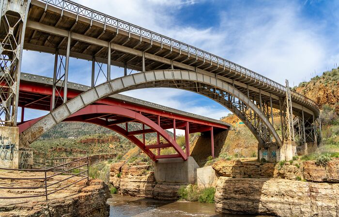 Two bridges spanning a canyon, illustrating how people view jobs in different industries.