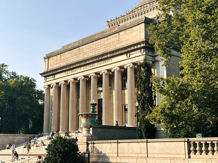 The iconic Columbia University library building, a place where many industry secrets might be discovered.