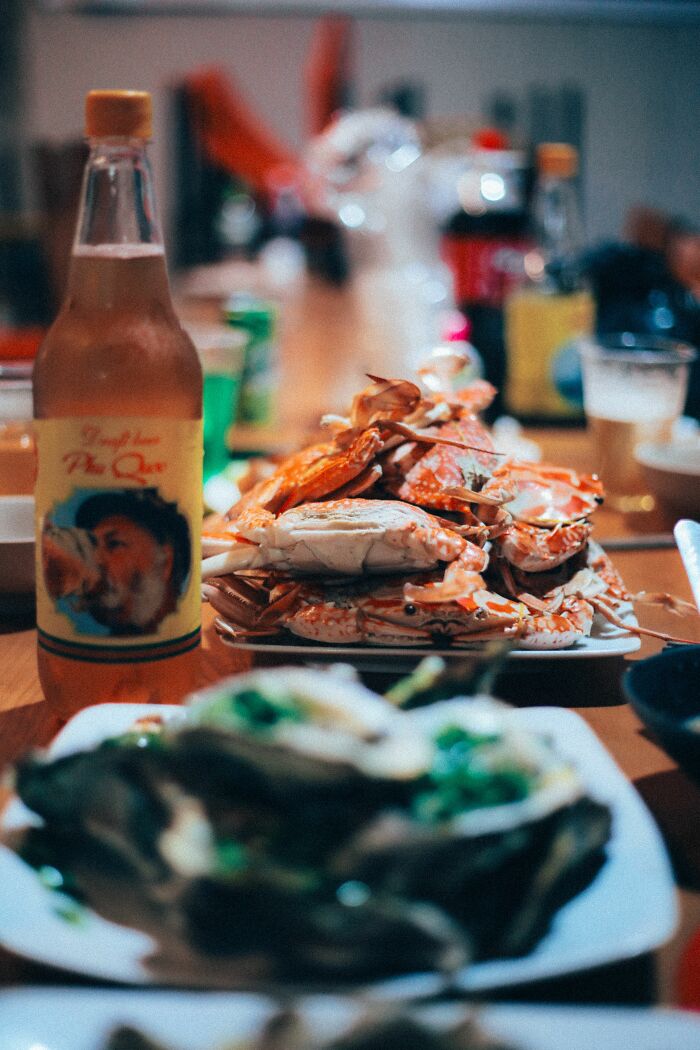 A pile of crabs and oysters, food from a place that might have failed health inspections.