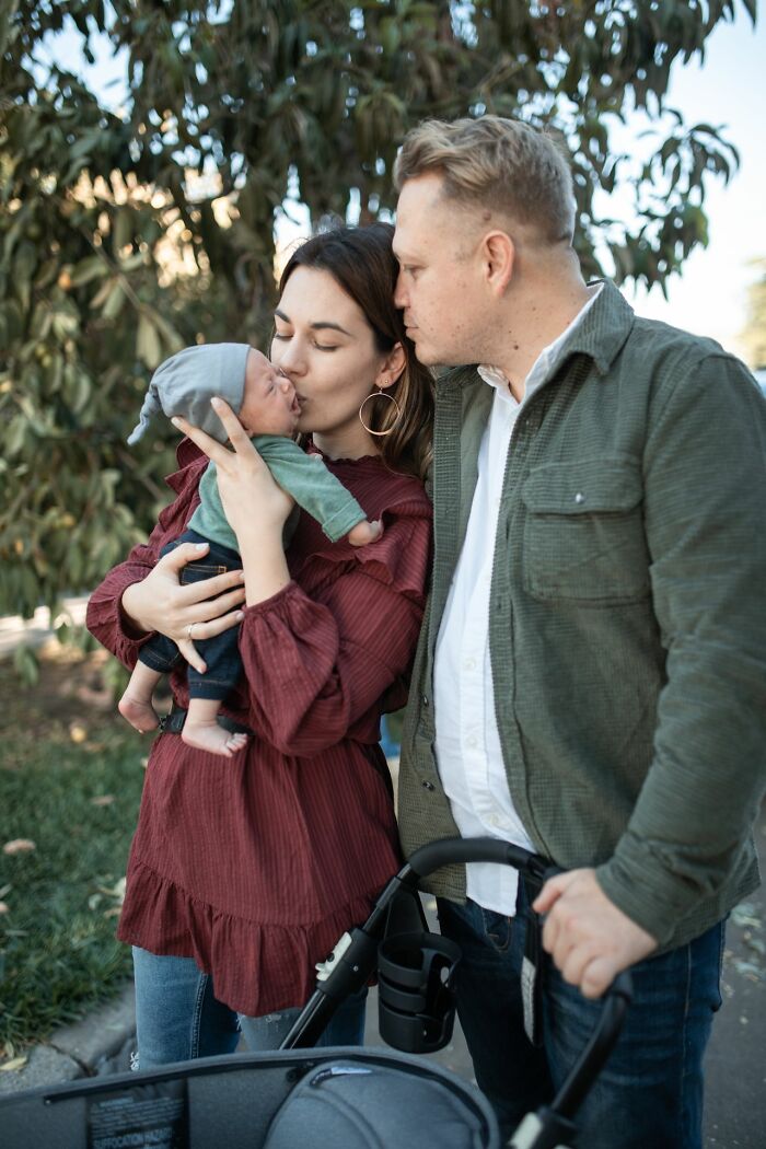 A happy family with a new baby revealing shared secrets people weren't supposed to know.