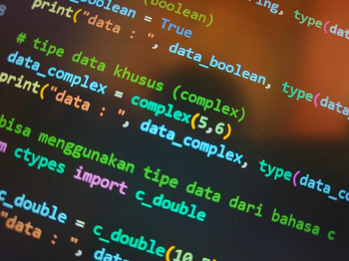Close-up of computer code, illustrating the complex industry secrets behind software jobs.