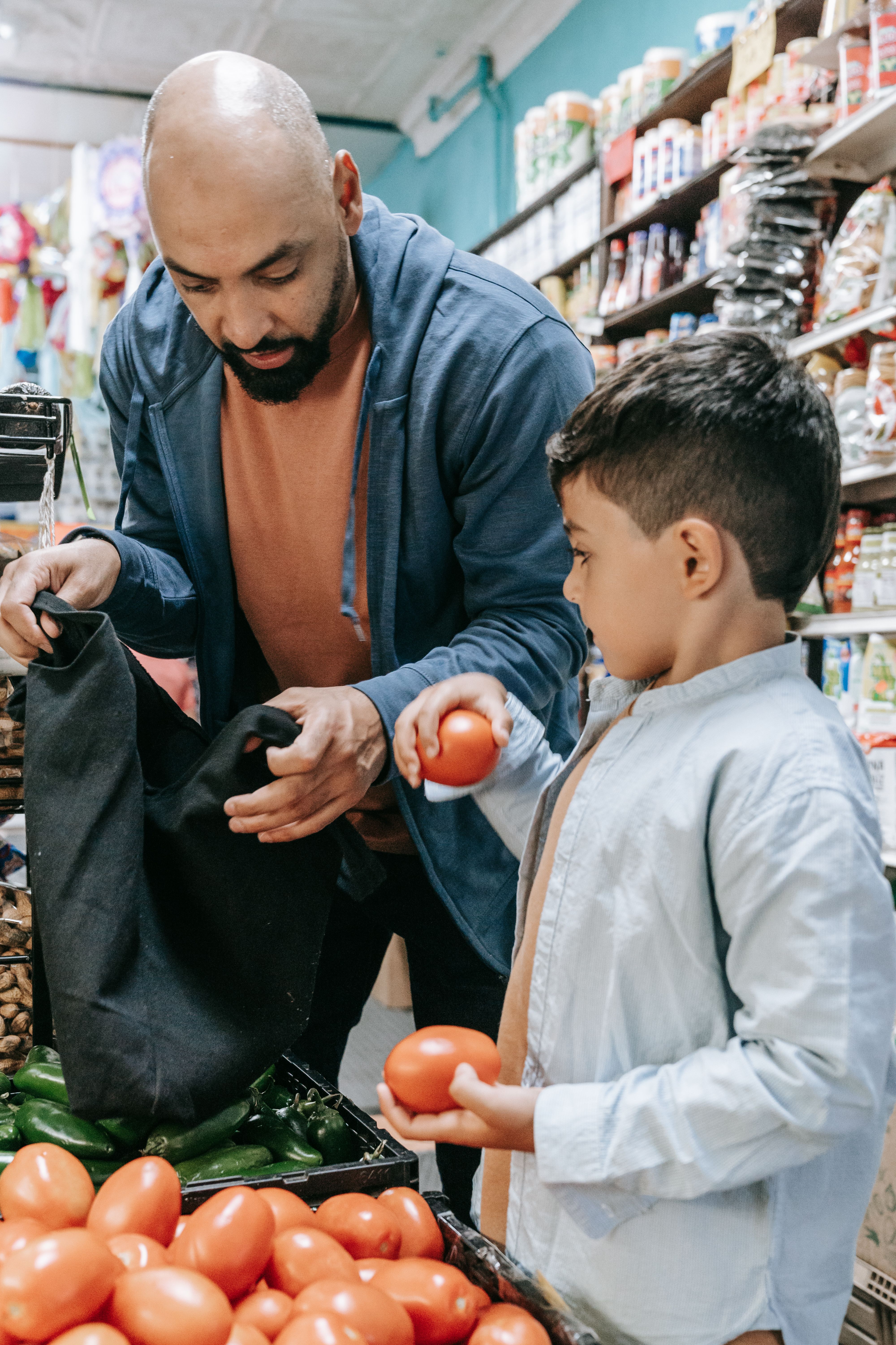 A man and his stepson shop for tomatoes at a grocery store, unaware of a Karen trying to kidnap him. A man and his stepson shop for tomatoes at a grocery store, unaware of a Karen trying to kidnap him.
