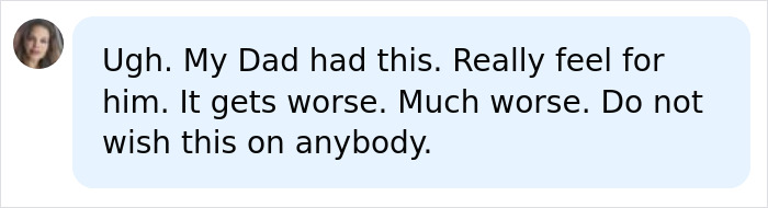 A social media comment expressing empathy and concern about Danny Glover's diagnosis symptoms. A social media comment expressing empathy and concern about Danny Glover's diagnosis symptoms.