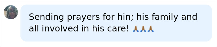 A social media comment sending prayers for Danny Glover and his family after his diagnosis reveal. A social media comment sending prayers for Danny Glover and his family after his diagnosis reveal.