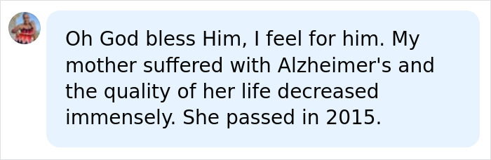 A social media comment sharing personal experience with Alzheimer's symptoms after Danny Glover's diagnosis reveal. A social media comment sharing personal experience with Alzheimer's symptoms after Danny Glover's diagnosis reveal.