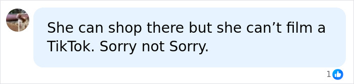 A social media comment discussing the Nantucket store incident involving the tennis star's wife and its 'no influencers' policy.