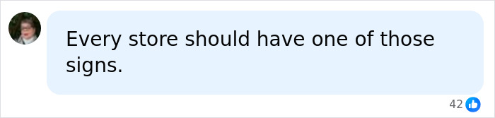 A social media comment advocating for all stores to adopt a No Influencers sign policy for better boundaries.