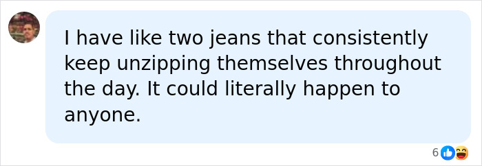 A screenshot of a social media post discussing Harry Styles' wardrobe malfunction, empathizing with pants unzipping. A screenshot of a social media post discussing Harry Styles' wardrobe malfunction, empathizing with pants unzipping.