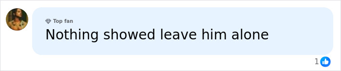A comment defending Harry Styles, stating nothing showed and to leave him alone regarding his exposed package. A comment defending Harry Styles, stating nothing showed and to leave him alone regarding his exposed package.