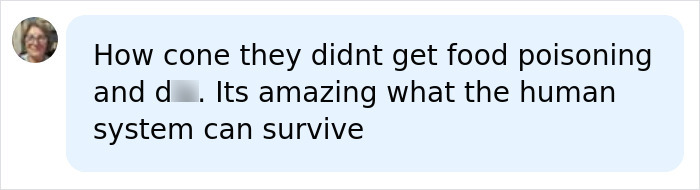 A social media comment asking how the children in the Ohio House of Horrors case survived without food poisoning. A social media comment asking how the children in the Ohio House of Horrors case survived without food poisoning.