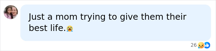 A social media comment from a mom about giving her kids their best life, relating to the marshmallow accident.