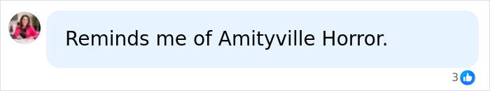 A social media comment stating Reminds me of Amityville Horror. concerning a Michigan man who takes lives.