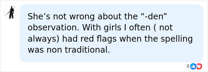 A teacher discusses spotting red flag students with non-traditional girl names ending in -den.
