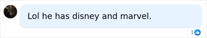 A comment about Ryan Reynolds having Disney and Marvel, highlighting why he isn't blacklisted in Hollywood.