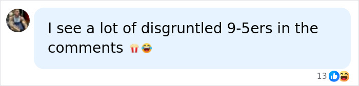 A comment observing disgruntled 9-5ers in the comments about a Hollywood Star on an adult content platform. A comment observing disgruntled 9-5ers in the comments about a Hollywood Star on an adult content platform.