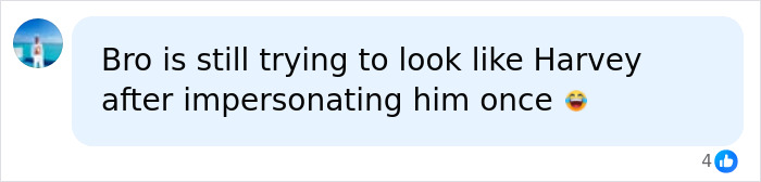 Social media comment about the Hollywood Star's unrecognizable look, impersonating another character. Social media comment about the Hollywood Star's unrecognizable look, impersonating another character.