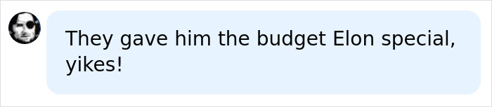 A fan's social media comment reacting to the Hollywood star's unrecognizable look, mentioning a budget Elon special. A fan's social media comment reacting to the Hollywood star's unrecognizable look, mentioning a budget Elon special.
