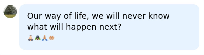 A social media comment with emojis reflects on the unpredictable nature of life after Buddhist monks lost their lives. A social media comment with emojis reflects on the unpredictable nature of life after Buddhist monks lost their lives.