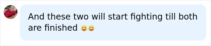 A social media comment with emojis suggesting two entities fighting until both are finished, in the context of nuclear war.