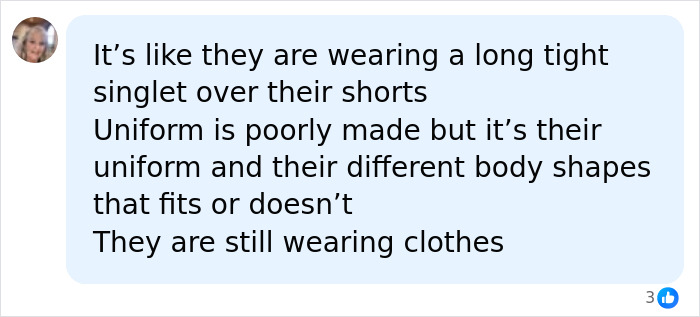 A comment from a designer about female athletes wardrobe malfunctions, uniform fit, and backlash against unusual uniforms.