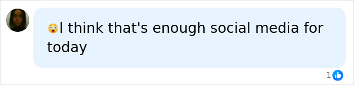 A social media comment reading: I think that's enough social media for today, reflecting views on adult content creators. A social media comment reading: I think that's enough social media for today, reflecting views on adult content creators.