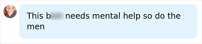 A social media comment regarding Bonnie Blue and the men around her, suggesting they need mental help before her due date. A social media comment regarding Bonnie Blue and the men around her, suggesting they need mental help before her due date.