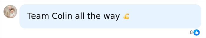 A text message showing support with Team Collin all the way, amidst horrifying claims. A text message showing support with Team Collin all the way, amidst horrifying claims.